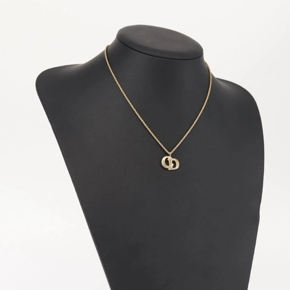 Christian Dior Necklace metal Gold Auth